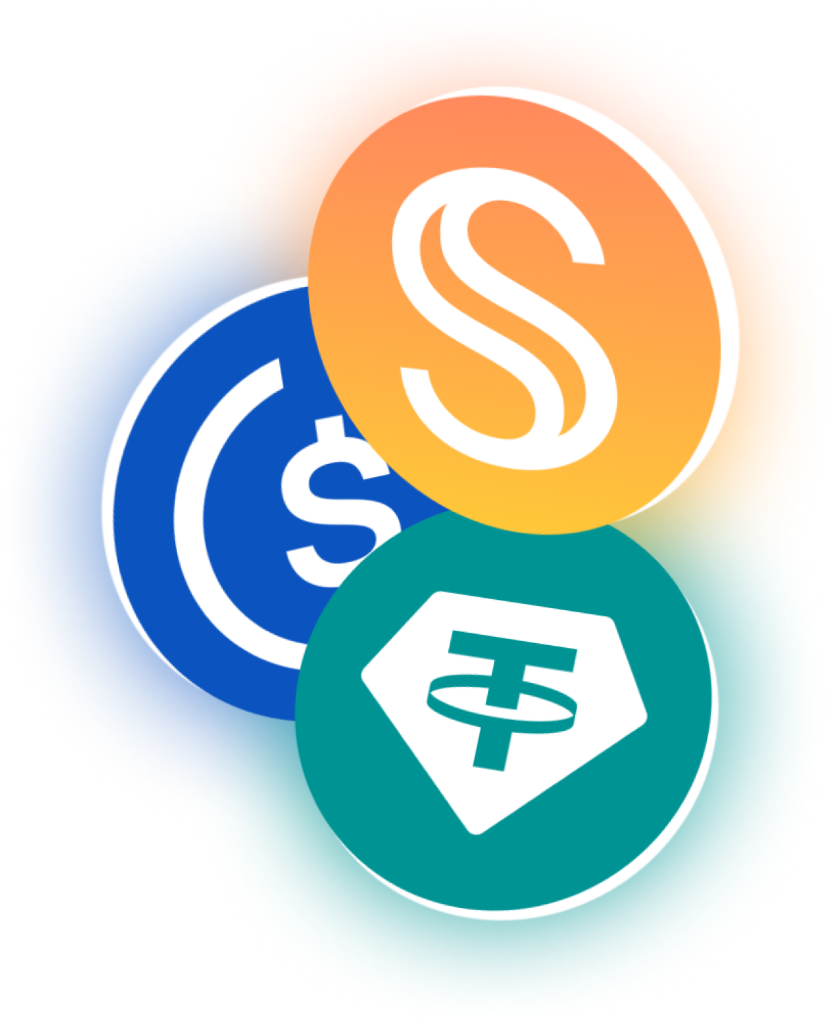The three biggest stablecoins by market cap: Dai, USDC, and Tether.